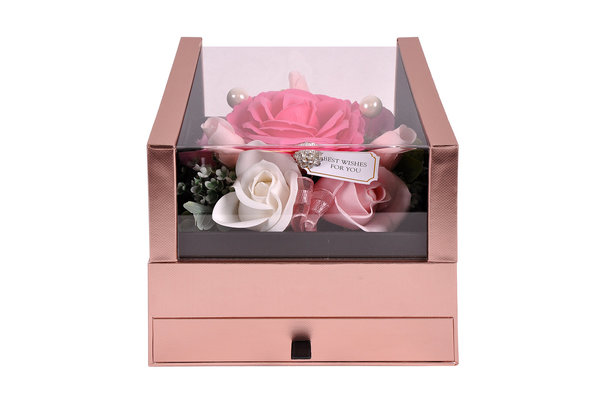 Edle rosegoldene Rosen-Box (DA123)
