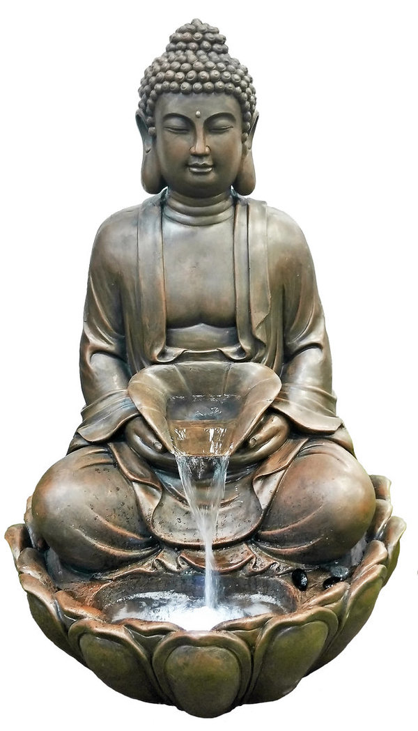 Gartenbrunnen (Buddha) mit LED-Beleuchtung (DA117)
